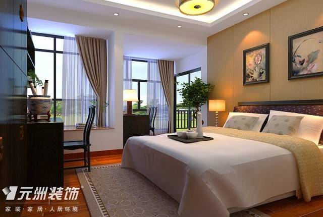 点击大图看下一张：中式新中式卧室图片