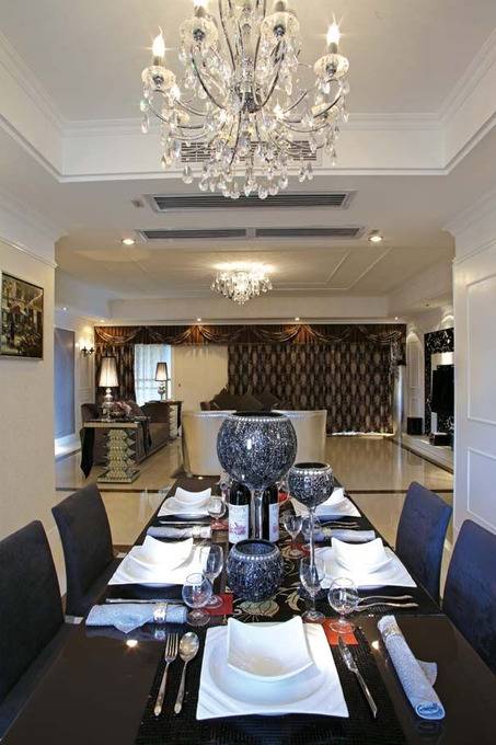 点击大图看下一张：欧式欧式风格餐厅三居设计案例