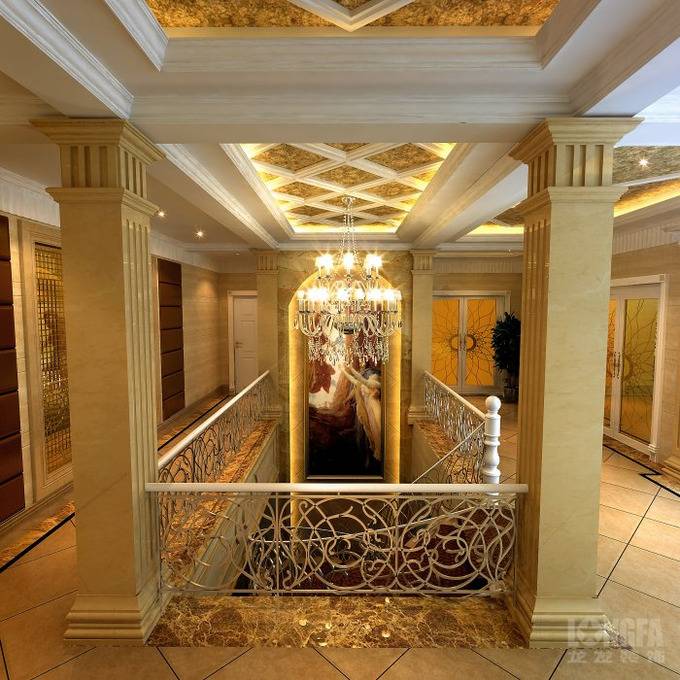 点击大图看下一张：欧式欧式风格别墅楼梯效果图