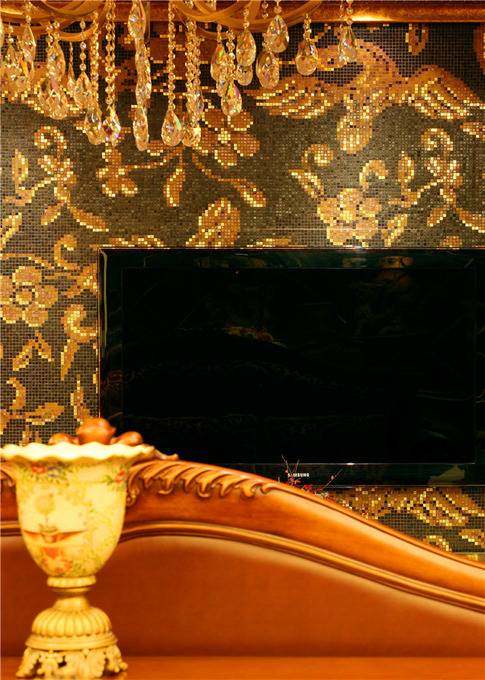点击大图看下一张：美式客厅电视背景墙设计图