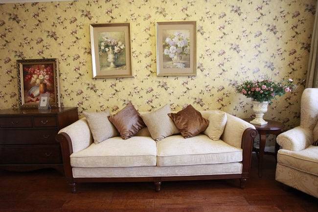 点击大图看下一张：田园美式客厅沙发田园沙发设计方案