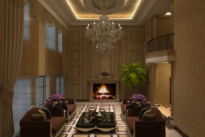 点击大图看下一张：古典古典风格客厅别墅设计案例