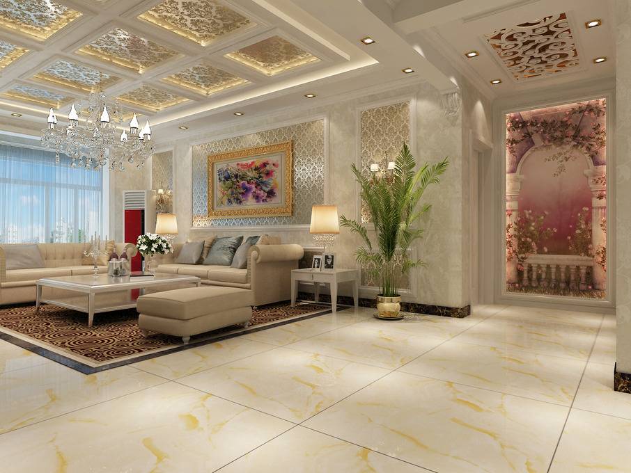 点击大图看下一张:欧式欧式风格客厅吊顶装修效果展示