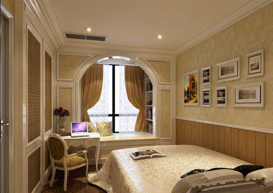 点击大图看下一张：欧式卧室窗帘设计案例