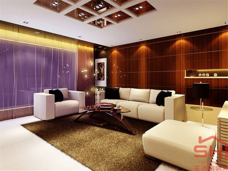 点击大图看下一张：现代客厅沙发装修图