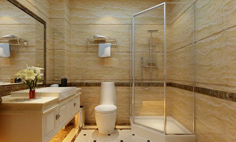 点击大图看下一张：欧式卫生间卫生间淋浴房设计案例展示
