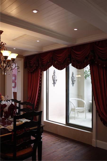 点击大图看下一张：欧式欧式风格餐厅别墅窗帘图片
