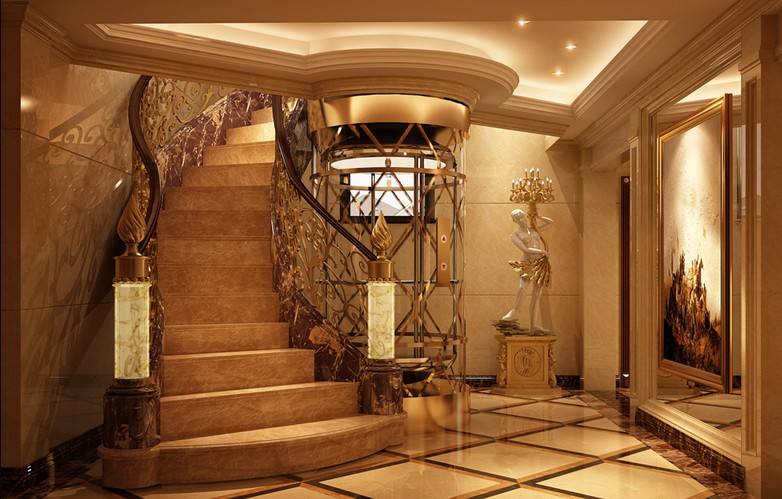 点击大图看下一张：欧式欧式风格过道楼梯装修效果展示