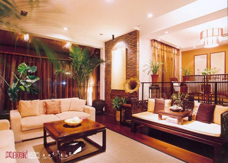 点击大图看下一张：中式客厅别墅设计案例