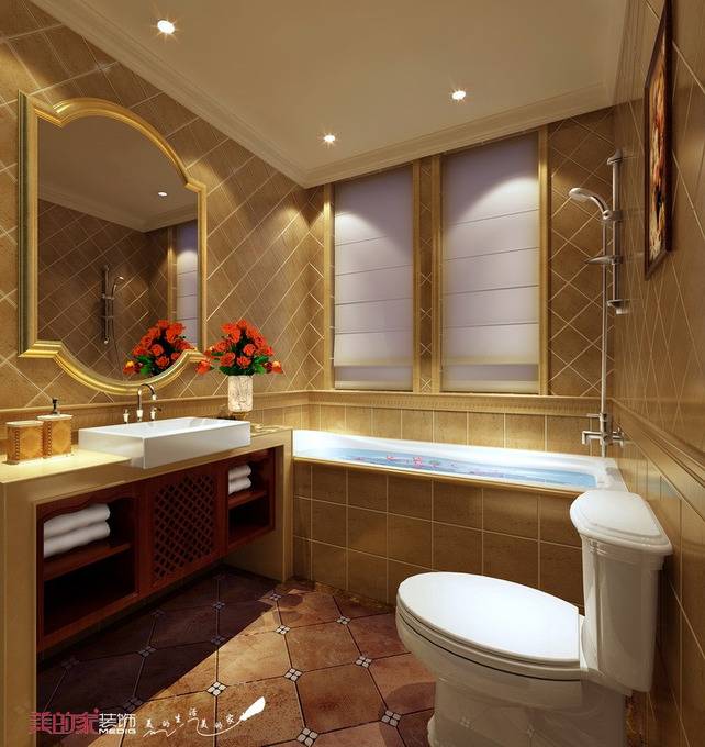 点击大图看下一张：欧式别墅浴室淋浴房案例展示