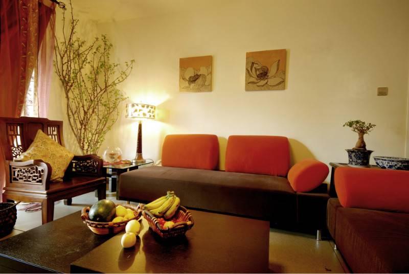 点击大图看下一张：中式中式风格客厅背景墙沙发客厅沙发图片