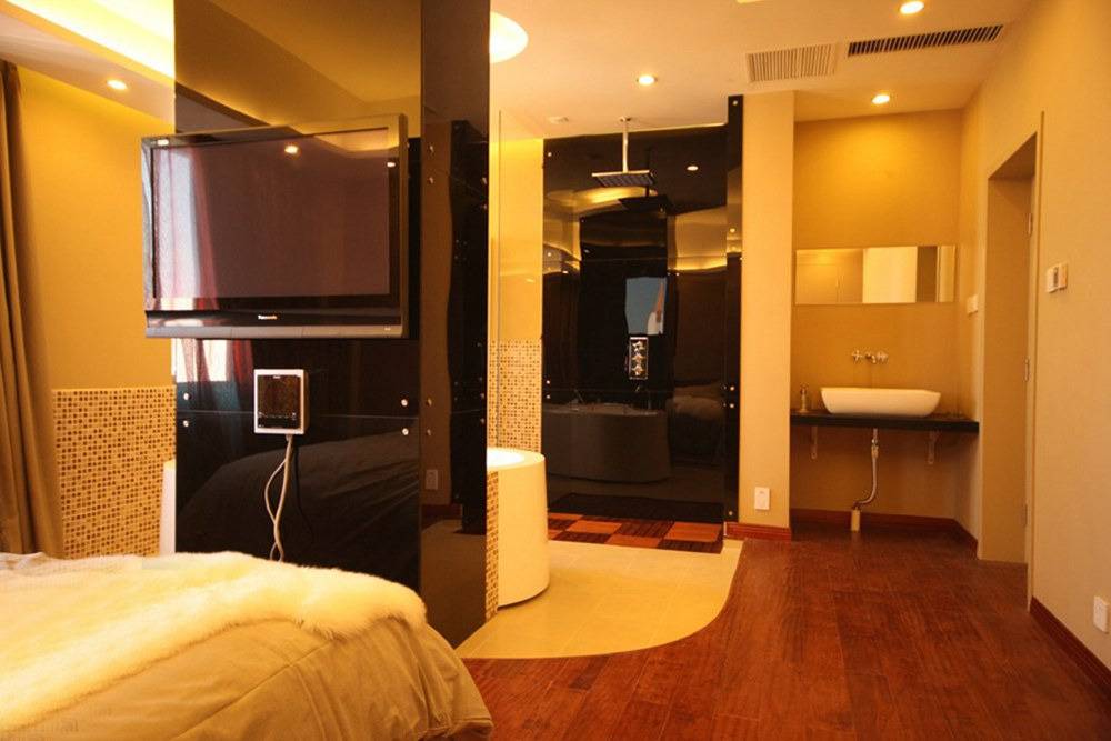 点击大图看下一张：现代卧室单身公寓图片