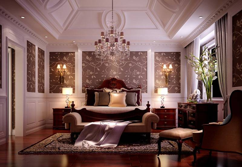 点击大图看下一张:欧式卧室吊顶图片