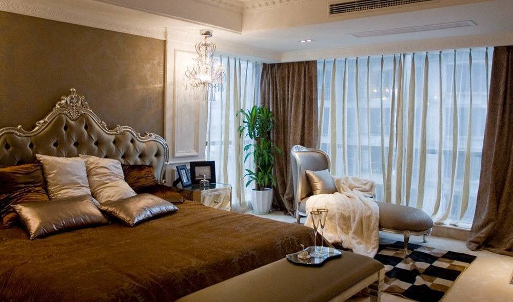 点击大图看下一张：欧式卧室单身公寓窗帘设计图