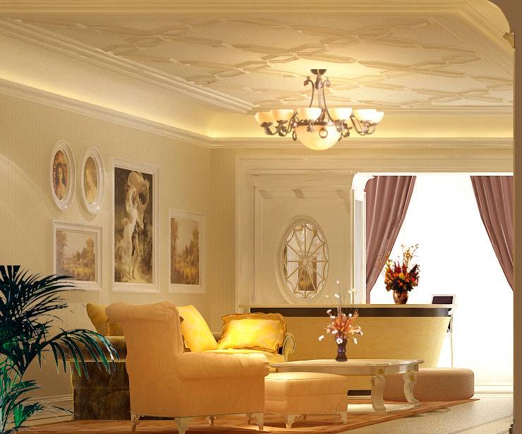 点击大图看下一张：欧式古典客厅设计案例展示