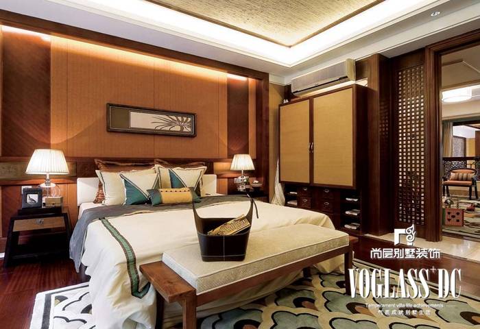 点击大图看下一张：中式新中式卧室装修案例