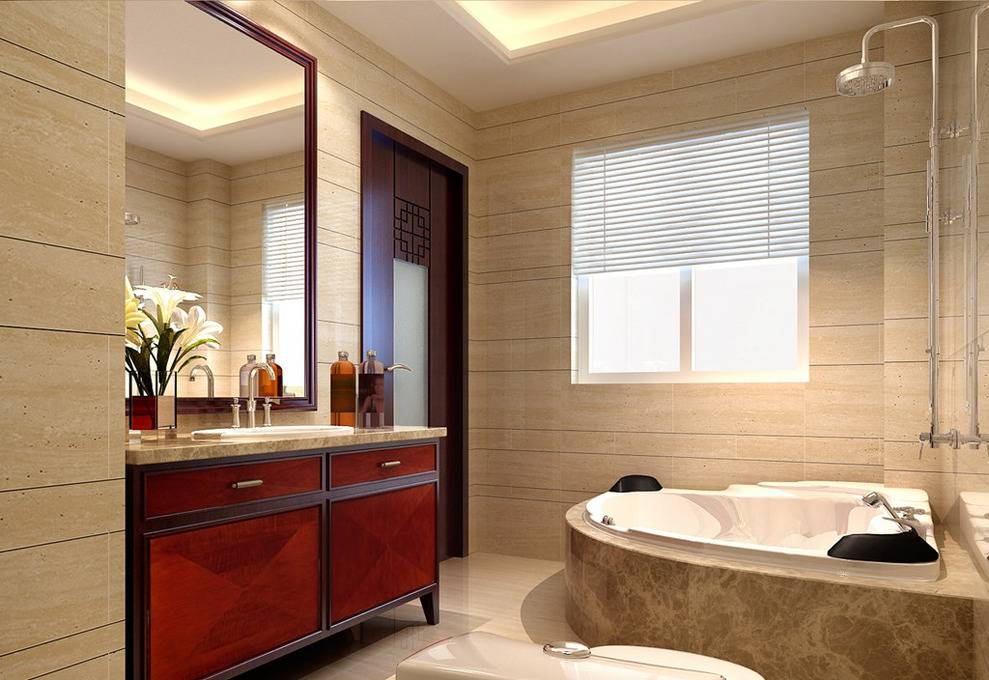 点击大图看下一张：中式卫生间浴室设计图