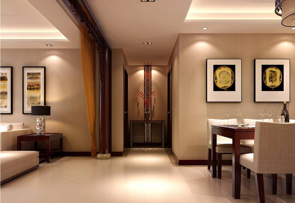 点击大图看下一张：中式餐厅玄关玄关柜设计案例展示