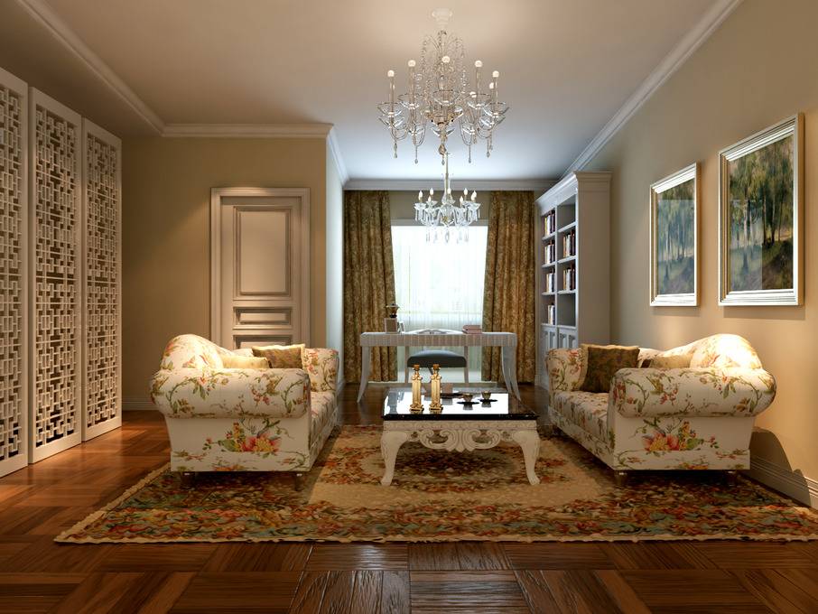点击大图看下一张：中式现代客厅沙发茶几图片