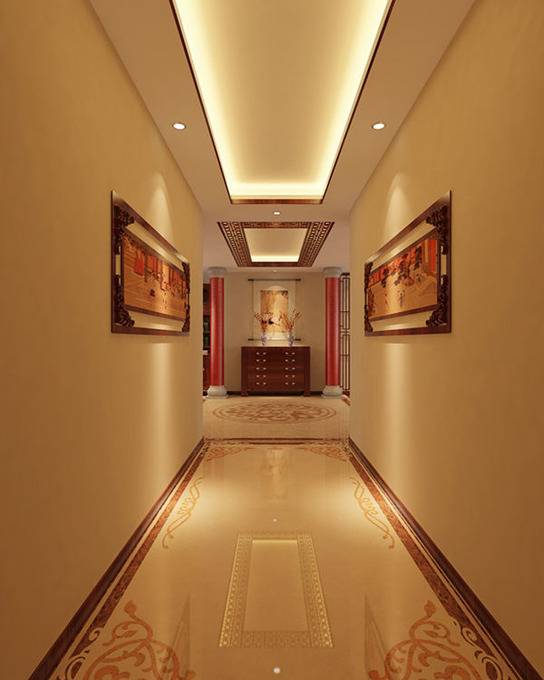 点击大图看下一张：中式走廊过道装修效果展示
