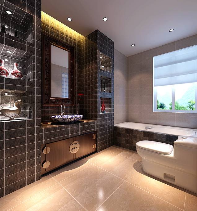 点击大图看下一张：中式浴室设计案例