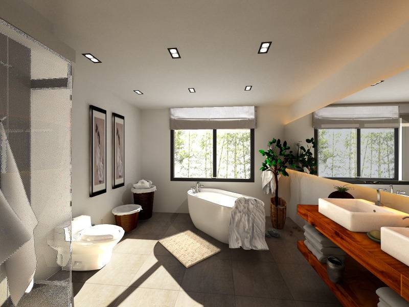 点击大图看下一张：现代卧室卫生间别墅设计图