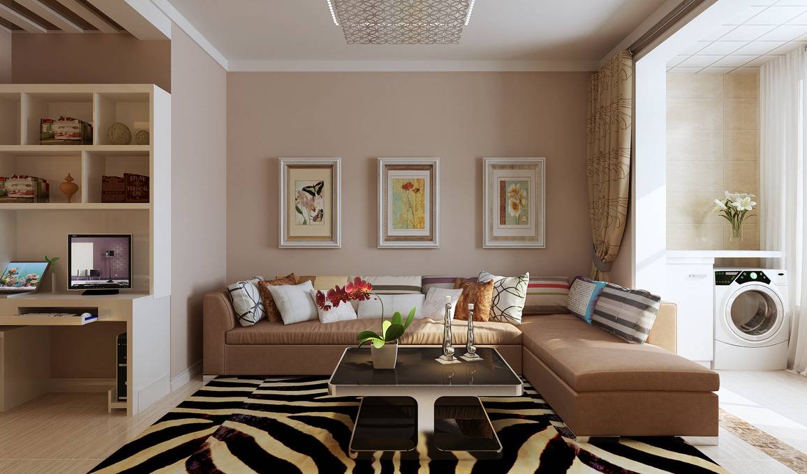 点击大图看下一张：现代客厅沙发茶几装修效果展示