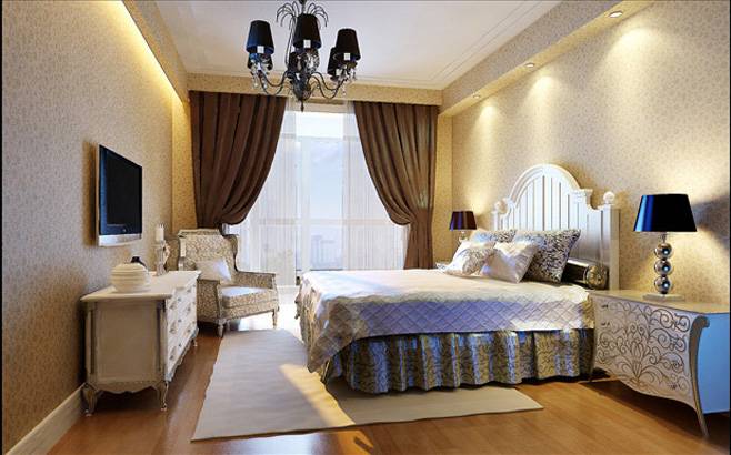 点击大图看下一张：欧式欧式风格卧室窗帘设计图