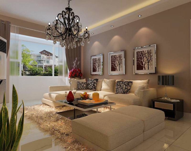 点击大图看下一张：客厅沙发灯具设计案例