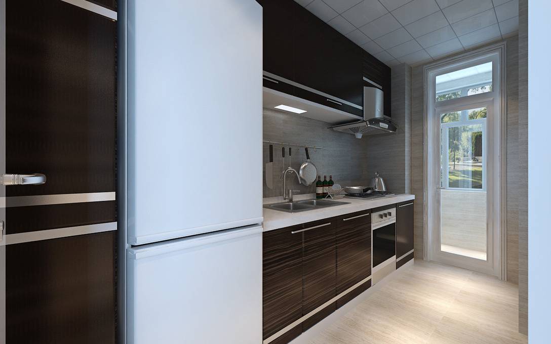 点击大图看下一张：现代厨房一居室设计案例展示