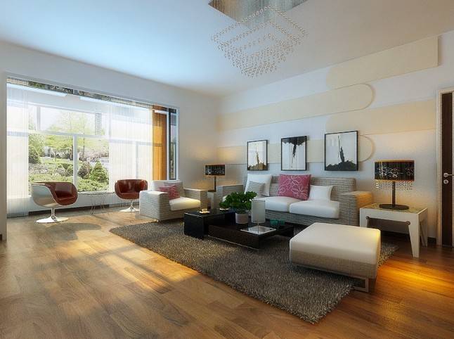 点击大图看下一张:现代现代风格客厅效果图