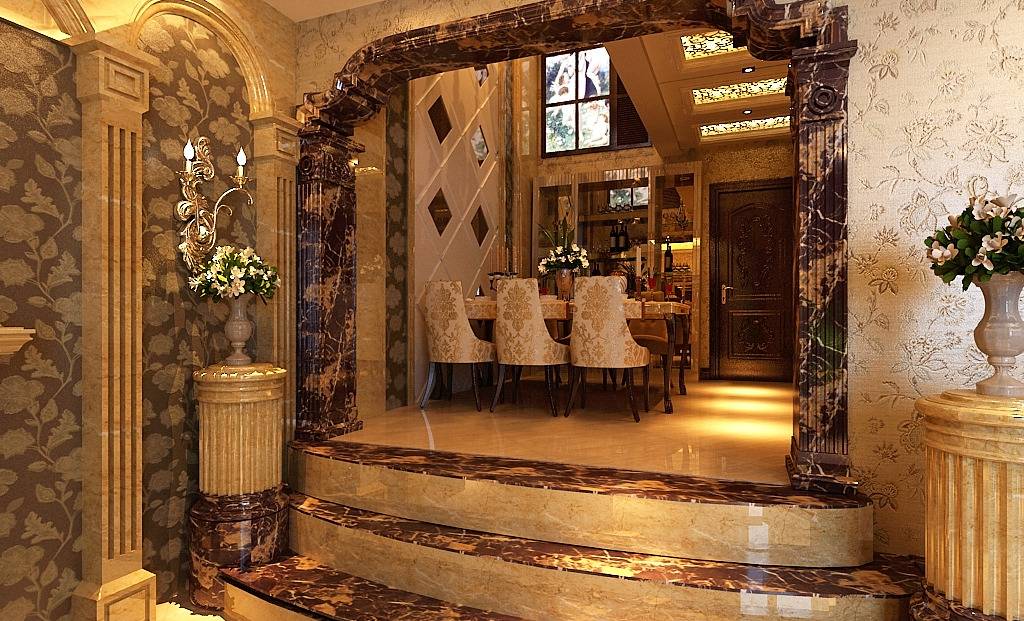 点击大图看下一张：新古典餐厅别墅设计案例