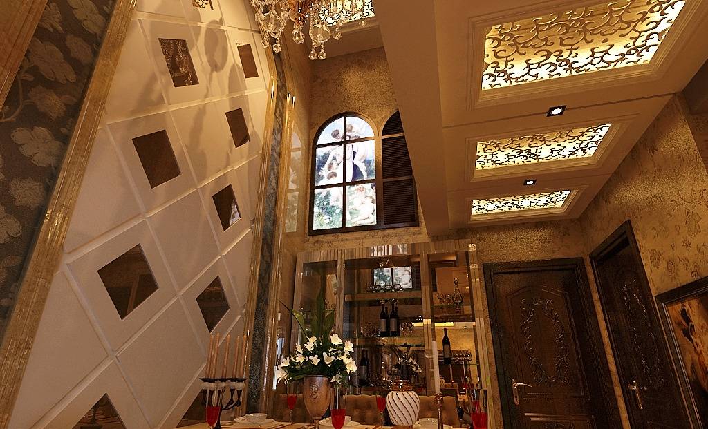 点击大图看下一张：新古典餐厅别墅设计方案