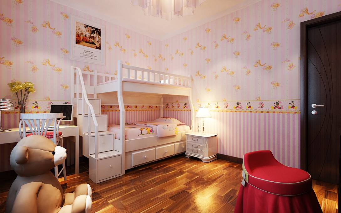 点击大图看下一张：现代儿童房设计方案