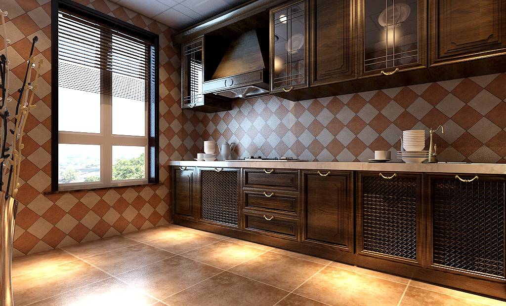 点击大图看下一张：欧式厨房别墅设计案例