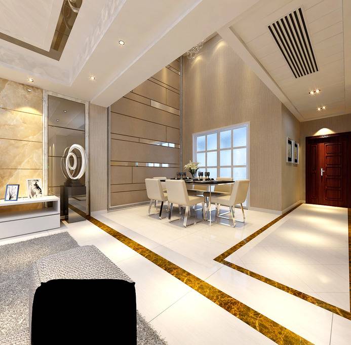 点击大图看下一张：现代餐厅吊顶装修效果展示