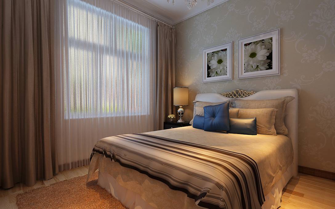 点击大图看下一张：欧式卧室窗帘设计方案