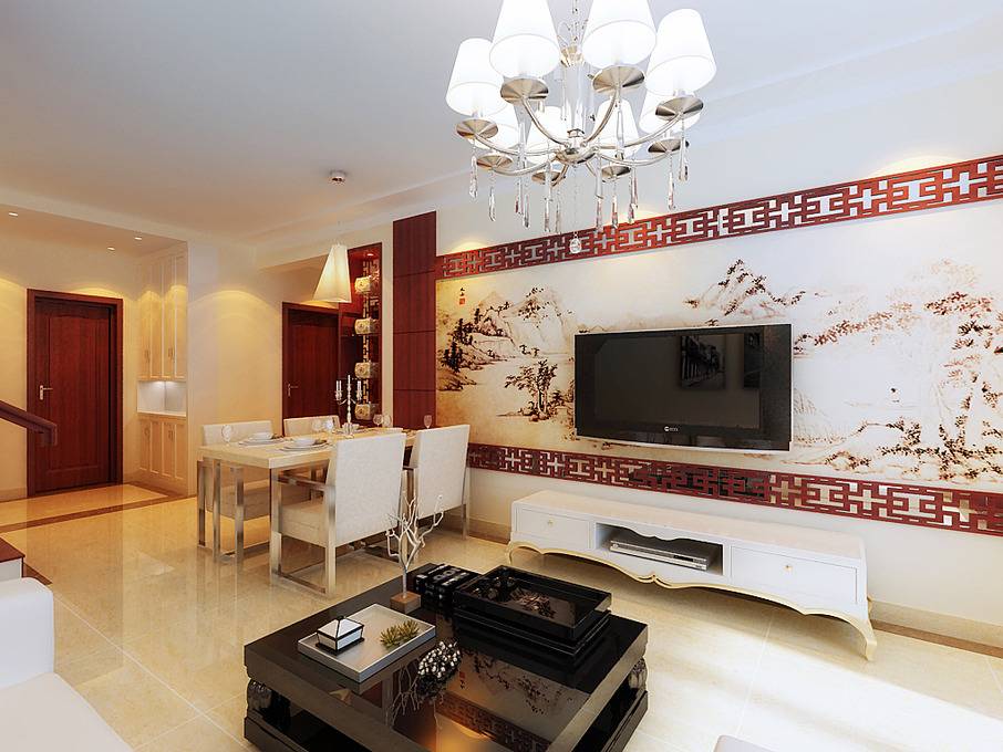 点击大图看下一张:中式客厅设计案例展示