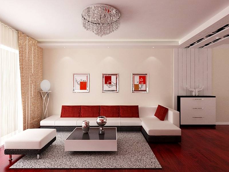 点击大图看下一张：现代现代风格背景墙沙发案例展示