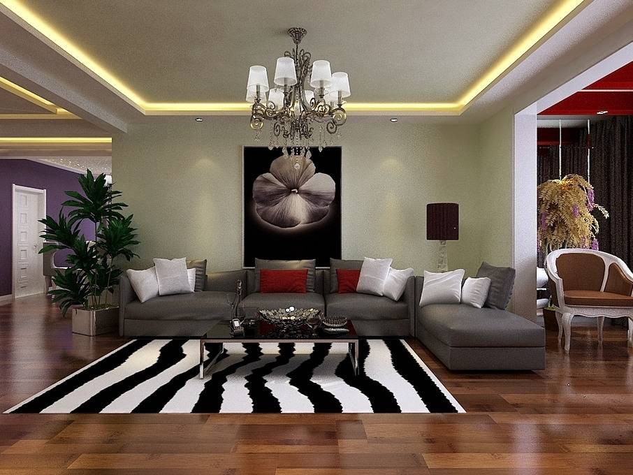 点击大图看下一张：现代现代风格背景墙沙发设计图
