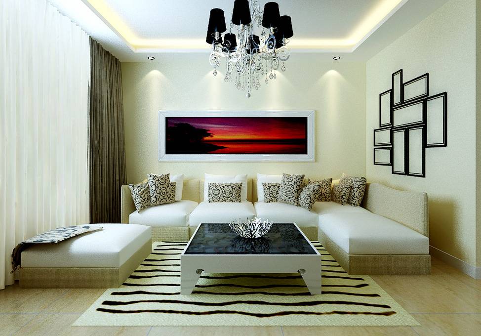 点击大图看下一张：简欧简欧风格背景墙沙发设计方案