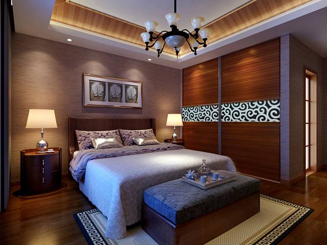 点击大图看下一张：中式中式风格新中式卧室装修图