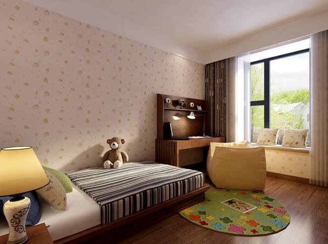 点击大图看下一张：中式中式风格新中式儿童房设计方案