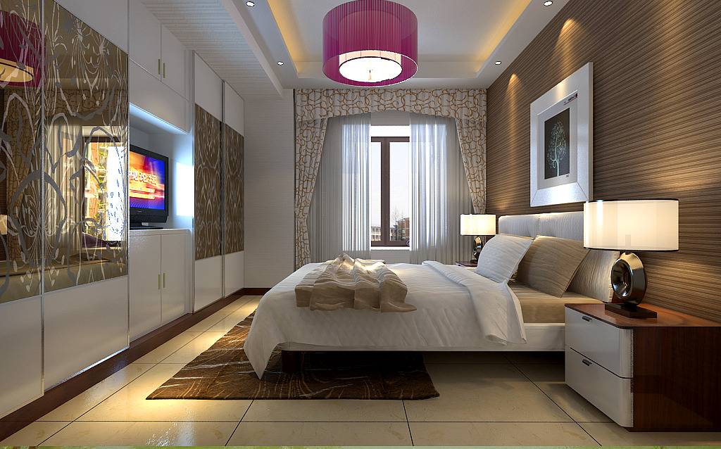 点击大图看下一张：现代卧室电视柜设计方案