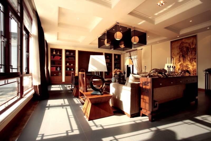 点击大图看下一张：中式客厅沙发茶几设计方案
