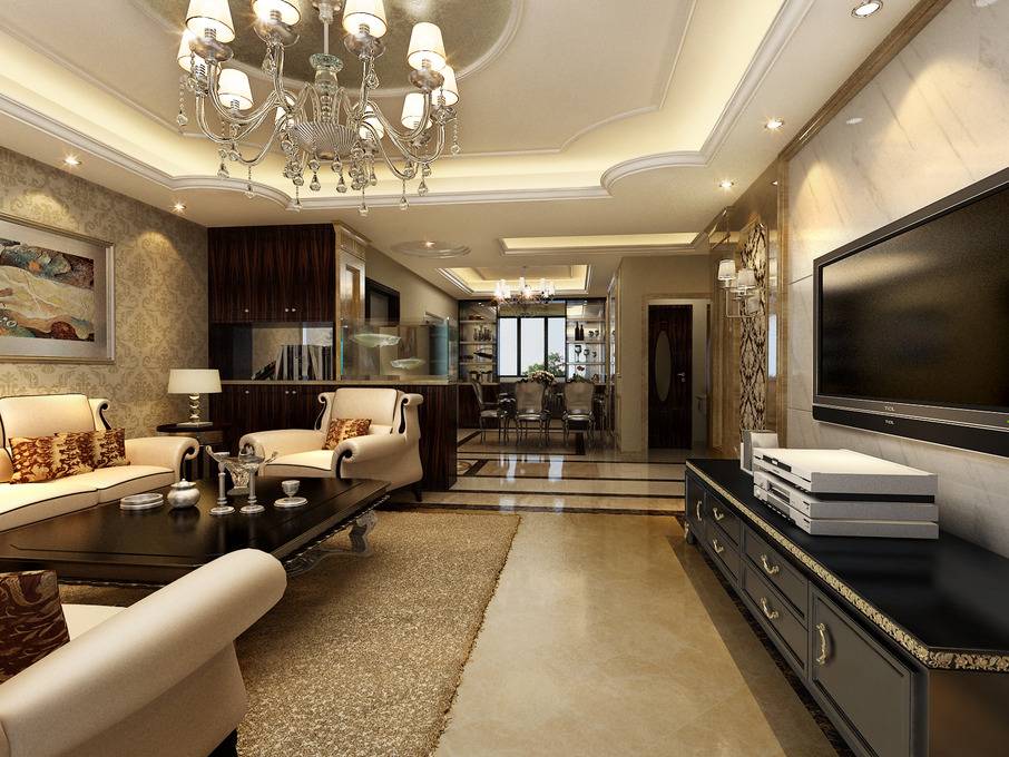 点击大图看下一张：欧式欧式风格客厅装修图