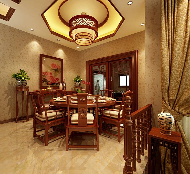 点击大图看下一张：中式中式风格餐厅效果图