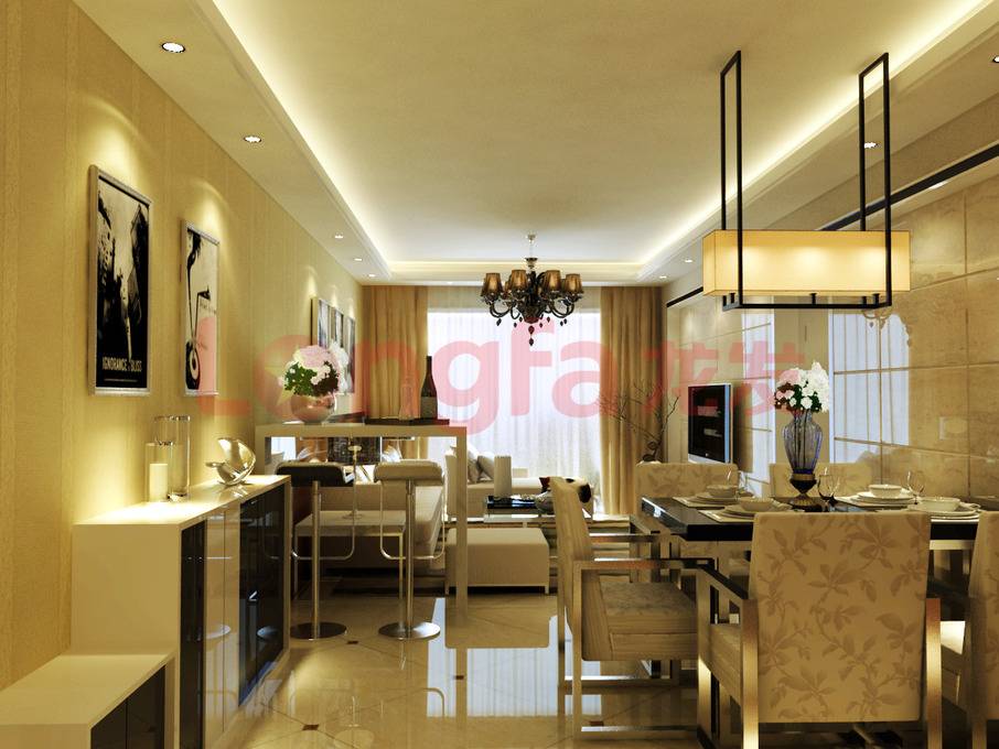 点击大图看下一张:现代餐厅吊顶效果图