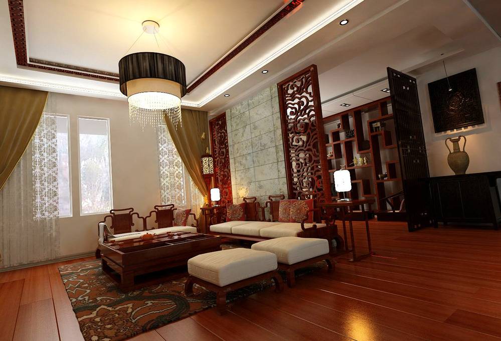 点击大图看下一张:中式客厅装修案例