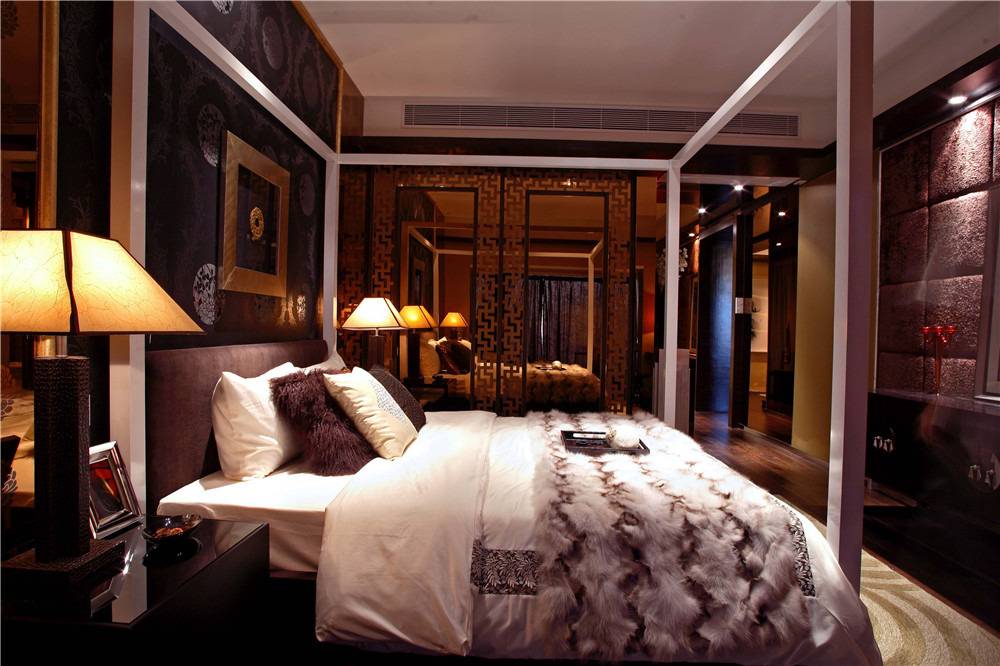 点击大图看下一张：中式新中式卧室设计案例